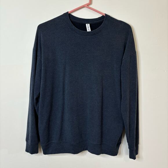 Athleta Balance Pullover Sweatshirt - Micro Stripe Navy Heather - Women's Small - Picture 2 of 5